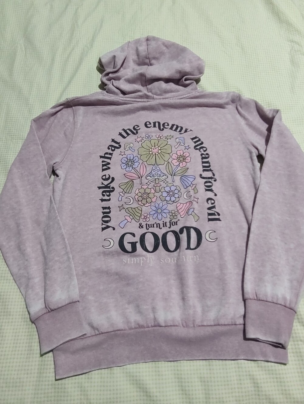 Simply Southern Lavender Floral GOOD Pullover Hoodie